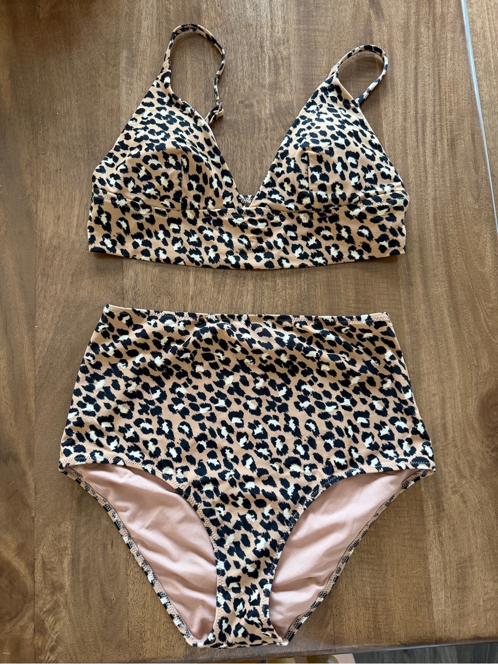 Aerie Leopard Print Two-Piece Bikini Set - S top M bottom